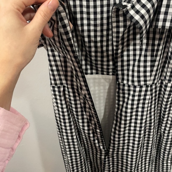 Black and white checker print off shoulder tank dress with lining size medium - Picture 5 of 7